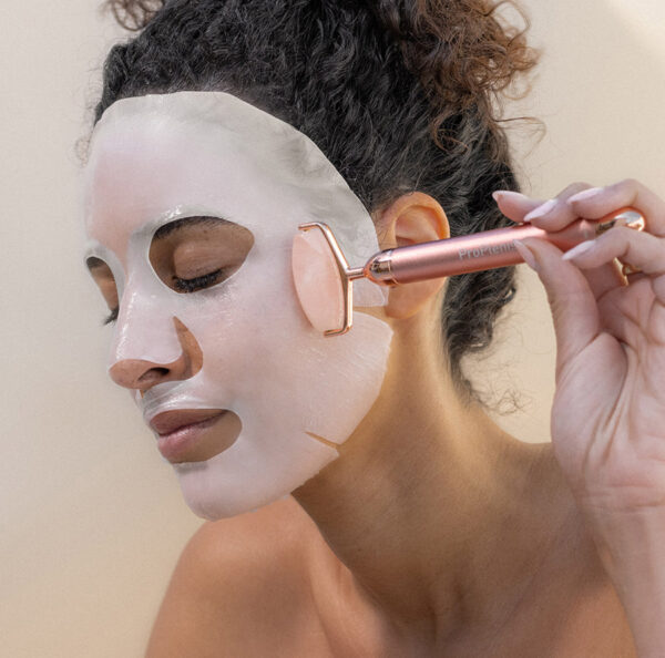 Facial mask and rose quartz roller