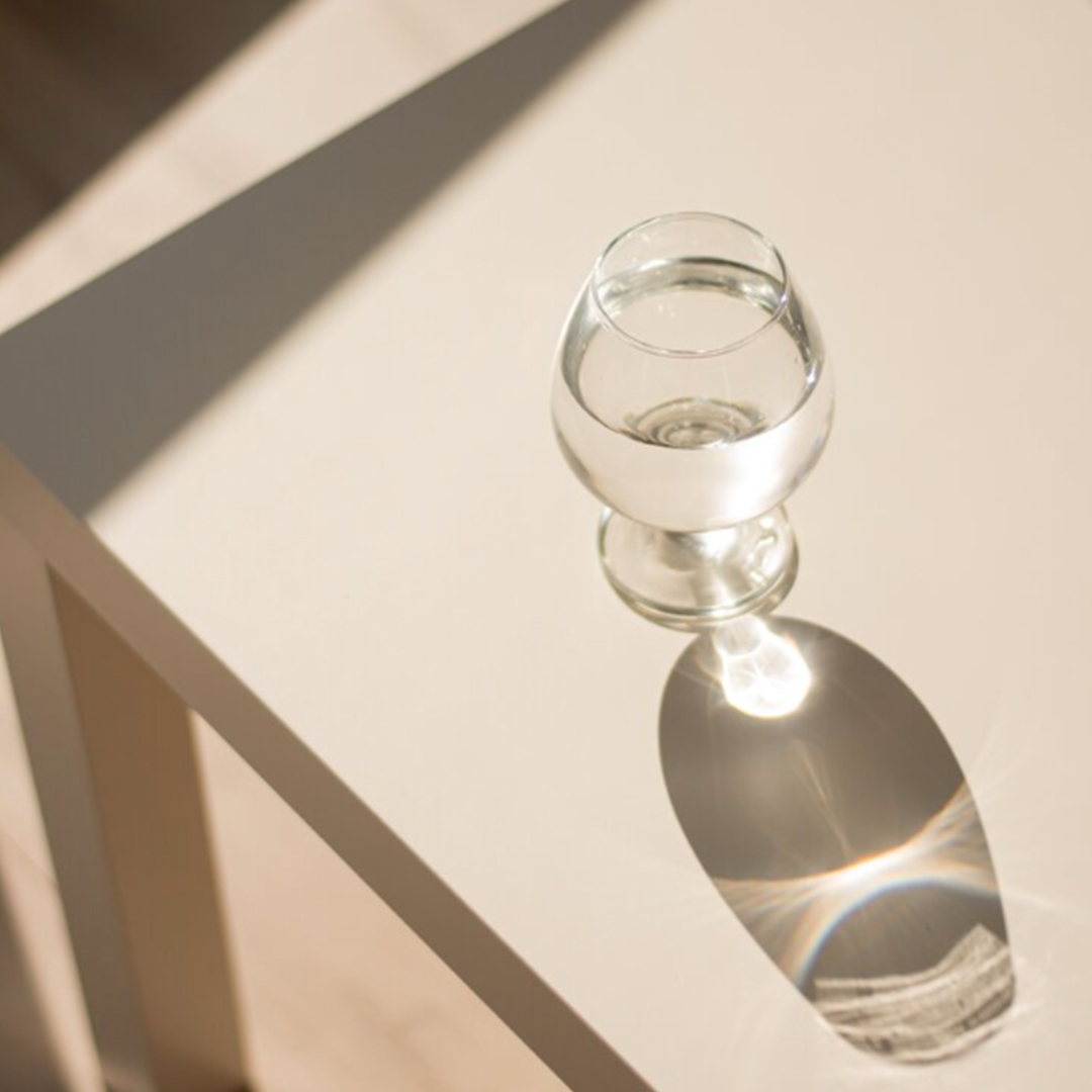 glass on table