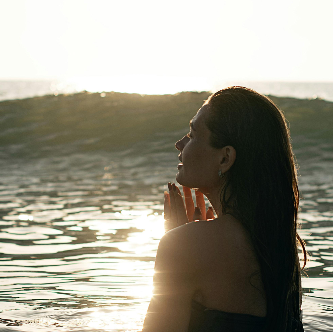 woman in the ocean
